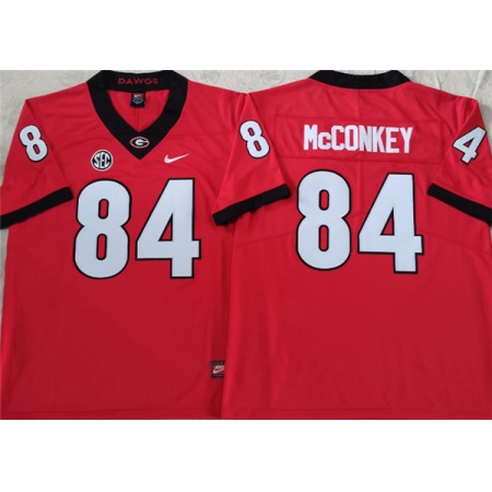 Men's Georgia Bulldogs #84 McCONKEY Red College Football Stitched Jersey