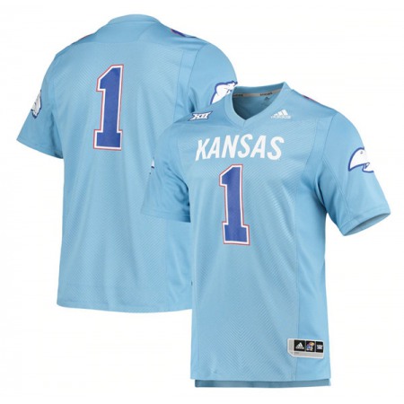 Men's Kansas Jayhawks #1 Light Blue Stitched Jersey