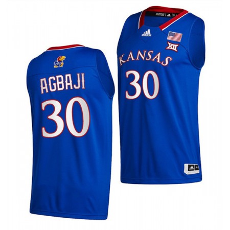 Men's Kansas Jayhawks #30 Ochai Agbaji Royal Basketball Stitched Jersey