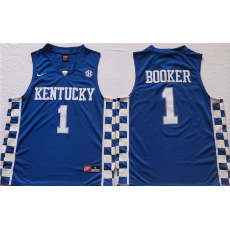 Men's Kentucky Wildcats #1 BOOKER Blue Stitched Jersey