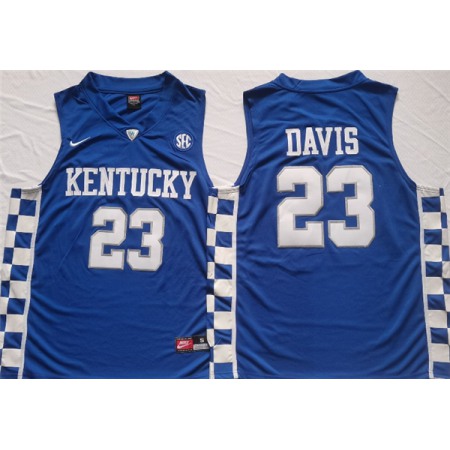 Men's Kentucky Wildcats #23 Anthony Davis Blue Stitched Jersey