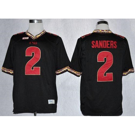 Seminoles #2 Deion Sanders Black Stitched NCAA Jersey