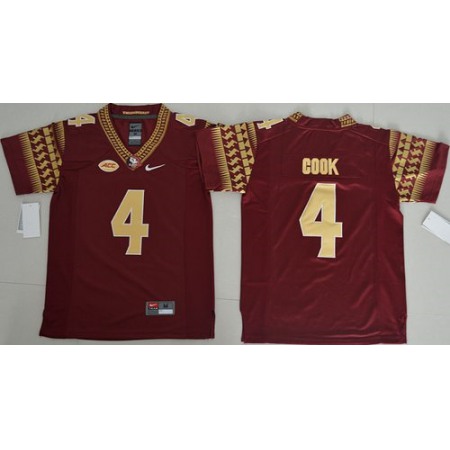 Seminoles #4 Dalvin Cook Red Stitched Youth NCAA Jersey