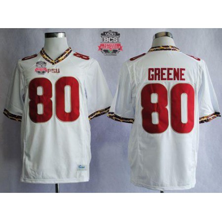 Seminoles #80 Rashad Greene White 2014 BCS Bowl Patch Stitched NCAA Jersey