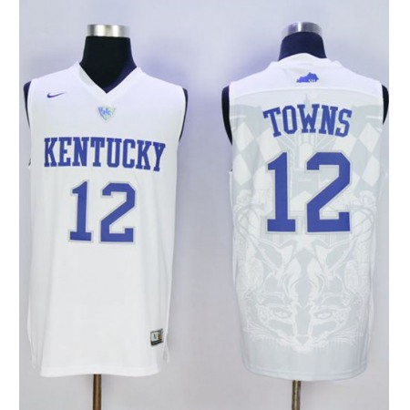 Wildcats #12 Karl-Anthony Towns White Basketball Stitched NCAA Jersey