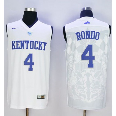 Wildcats #4 Rajon Rondo White Basketball Stitched NCAA Jersey