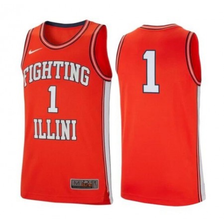 Youth llinois Fighting Illini #1 Orange Basketball Stitched Jersey