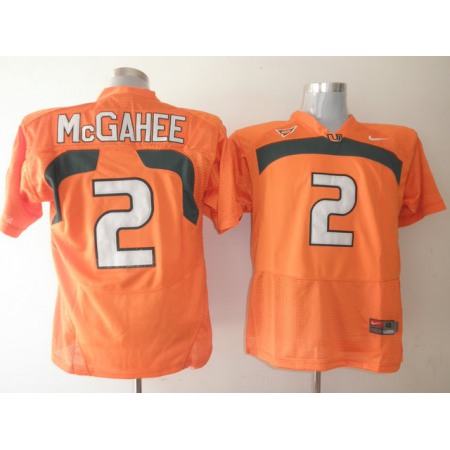 Hurricanes #2 Willis McGahee Orange Stitched NCAA Jerseys