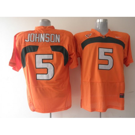 Hurricanes #5 Andre Johnson Orange Stitched NCAA Jerseys