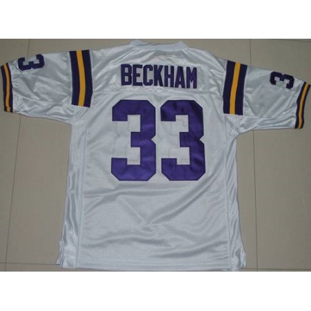LSU Tigers #33 Odell Beckham White Stitched NCAA Jersey