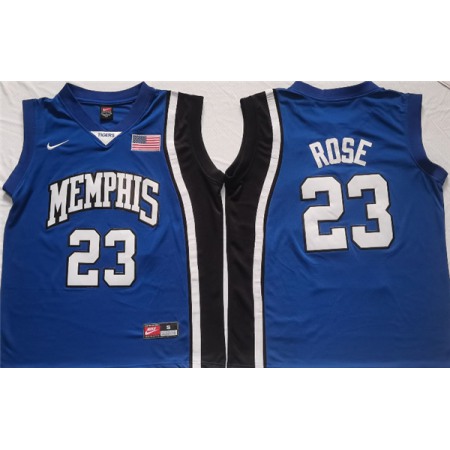 Men's Memphis Tigers #23 Derrick Rose Blue Stitched Jersey