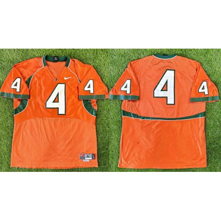 Men's Miami Hurricanes #4 Devin Hester Orange Stitched Football Stitched Jersey