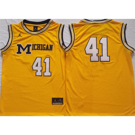 Men's Michigan Wolverines #41 Glen Rice Yellow Stitched Jersey