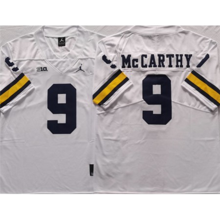 Men's Michigan Wolverines #9 McCARTHY White Stitched Jersey