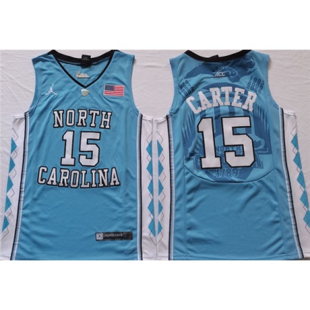 Men's North Carolina Tar Heels #15 Vince Carter Blue Stitched Jersey