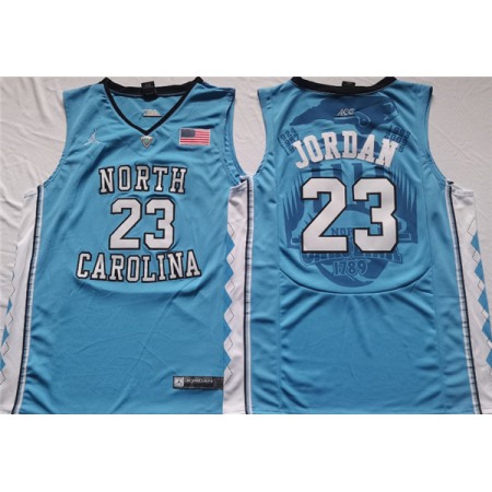 Men's North Carolina Tar Heels #23 Michael Jordan Light Blue Stitched Jersey
