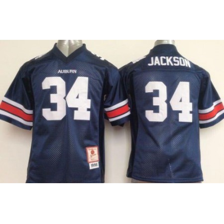 Tigers #34 Bo Jackson Blue Stitched Youth NCAA Jersey