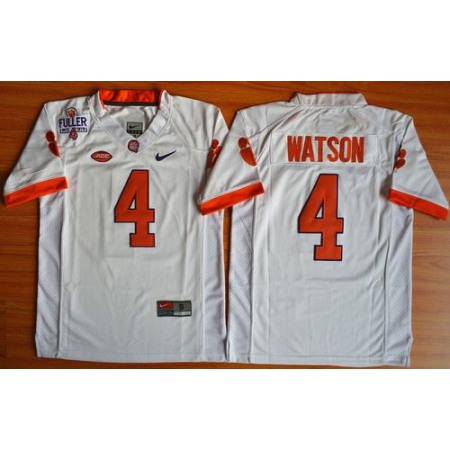 Tigers #4 Deshaun Watson White 1975-1978 Fuller Stitched Youth NCAA Jersey