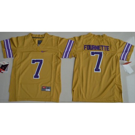 Tigers #7 Leonard Fournette Gridiron Gold Limited Legend Stitched Youth NCAA Jersey