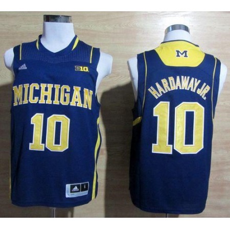 Wolverines #10 Tim Hardaway Jr. Navy Blue Basketball Stitched NCAA Jersey