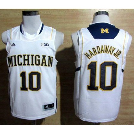 Wolverines #10 Tim Hardaway Jr. White Basketball Stitched NCAA Jersey