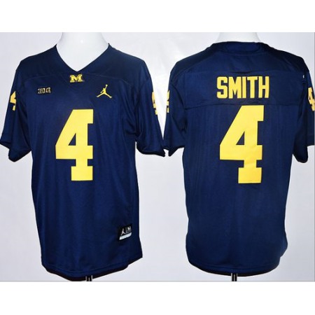 Wolverines #4 De'Veon Smith Navy Blue Jordan Brand Stitched NCAA Jersey