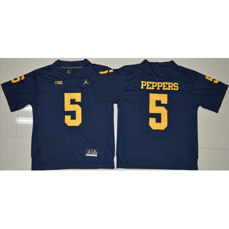 Wolverines #5 Jabrill Peppers Navy Blue Jordan Brand Stitched NCAA Jersey