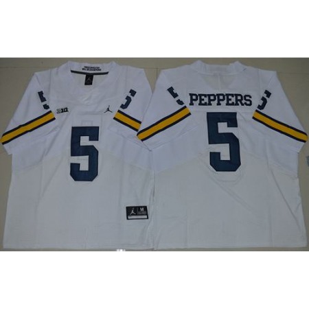 Wolverines #5 Jabrill Peppers White Jordan Brand Elite Stitched NCAA Jersey