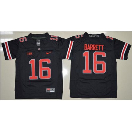Buckeyes #16 J. T. Barrett Black(Red No.) Limited Stitched Youth NCAA Jersey