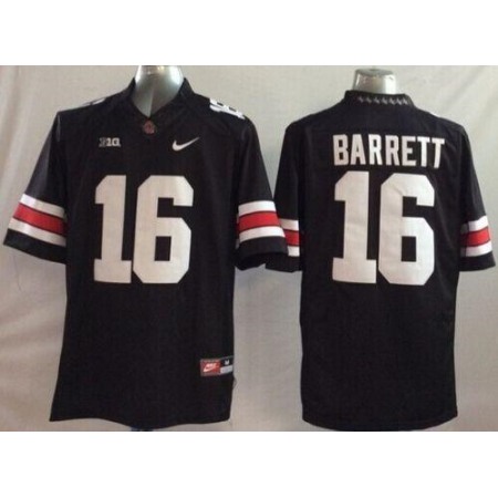 Buckeyes #16 J. T. Barrett Black Stitched Youth NCAA Jersey
