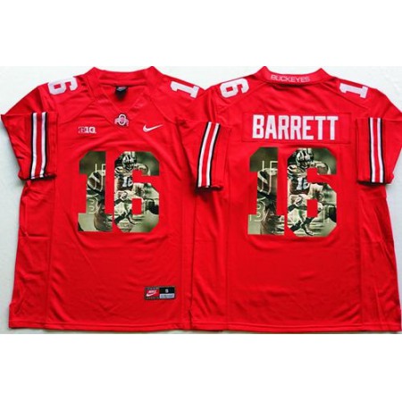 Buckeyes #16 J. T. Barrett Red Player Fashion Stitched NCAA Jersey