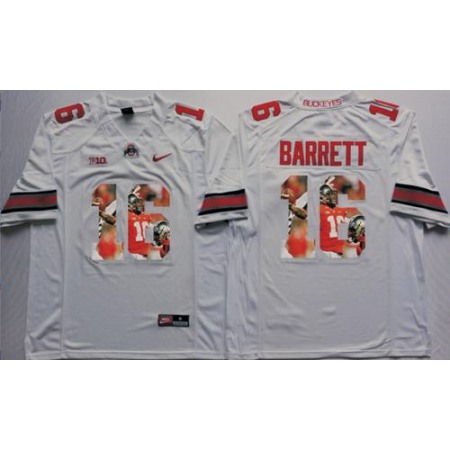 Buckeyes #16 J. T. Barrett White Player Fashion Stitched NCAA Jersey
