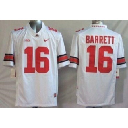 Buckeyes #16 J. T. Barrett White Stitched Youth NCAA Jersey