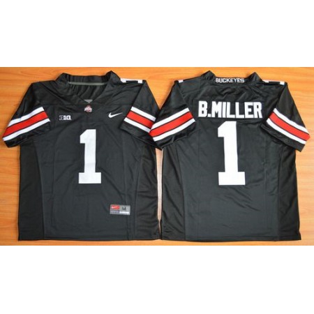 Buckeyes #1 Braxton Miller Black Limited Stitched NCAA Jersey