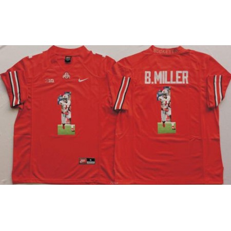 Buckeyes #1 Braxton Miller Red Player Fashion Stitched NCAA Jersey