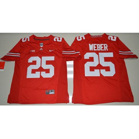 Buckeyes #25 Mike Weber Jr. Red Stitched NCAA Jersey