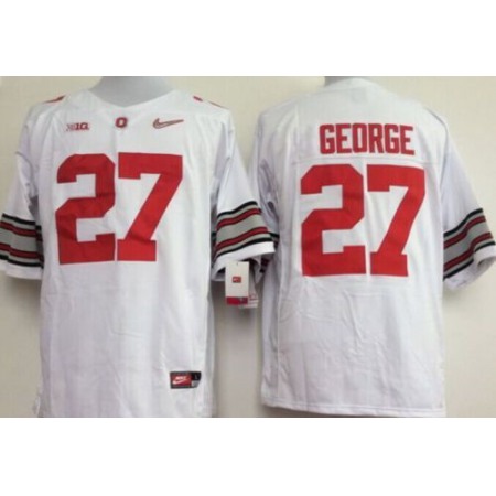 Buckeyes #27 Eddie George White Stitched NCAA Jersey