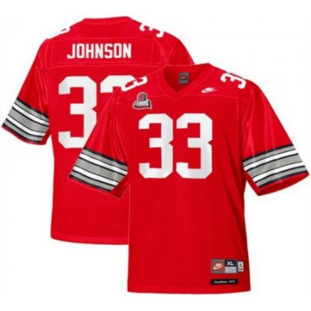 Buckeyes #33 Pete Johnson Red Legends of the Scarlet & Gray Throwback Stitched NCAA Jersey