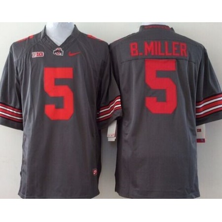 Buckeyes #5 Braxton Miller Grey Stitched Youth NCAA Jersey