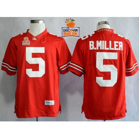 Buckeyes #5 Braxton Miller Red Limited 2014 Discover Orange Bowl Patch Stitched NCAA Jersey