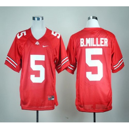 Buckeyes #5 Braxton Miller Red Stitched NCAA Jersey