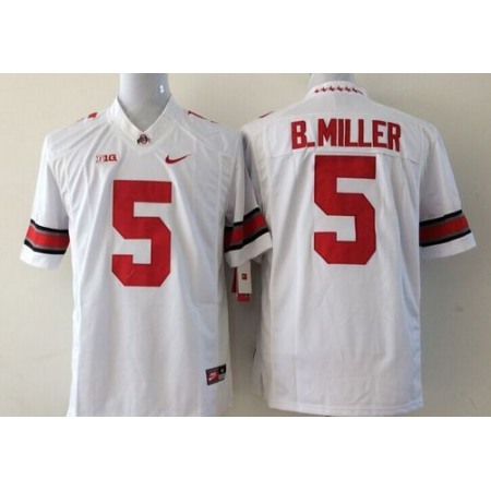 Buckeyes #5 Braxton Miller White Stitched Youth NCAA Jersey