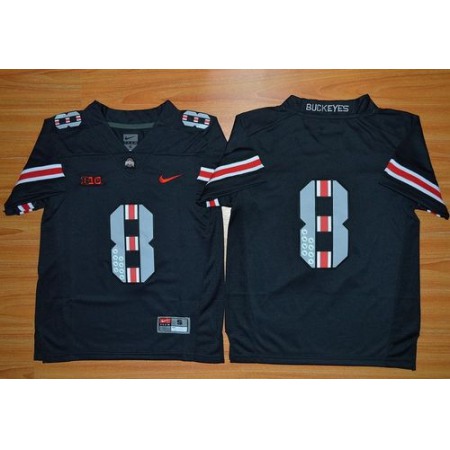 Buckeyes #8 Championship Black(Red No.) Limited Stitched Youth NCAA Jersey