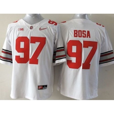 Buckeyes #97 Joey Bosa White Stitched Youth NCAA Jersey