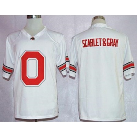 Buckeyes Scarlet & Gray White Pride Fashion Stitched NCAA Jersey