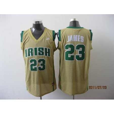 Fighting Irish #23 Lebron James Earth Yellow Basketball Stitched NCAA Jersey