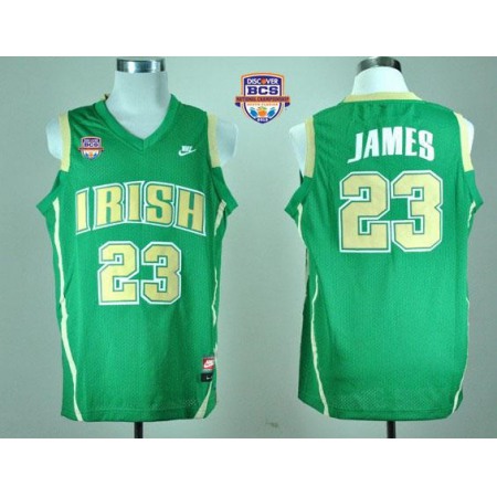 Fighting Irish #23 Lebron James Green Basketball 2013 BCS National Championship Stitched NCAA Jersey