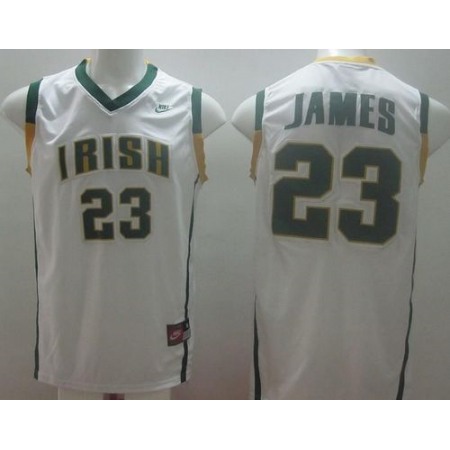 Fighting Irish #23 Lebron James White Basketball Stitched NCAA Jersey
