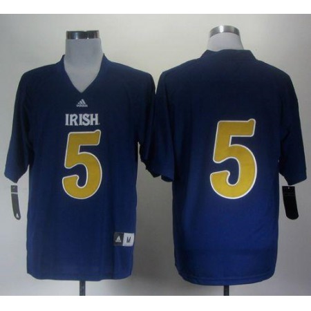 Fighting Irish #5 Everett Golson Navy Blue Shamrock Series Stitched NCAA Jersey