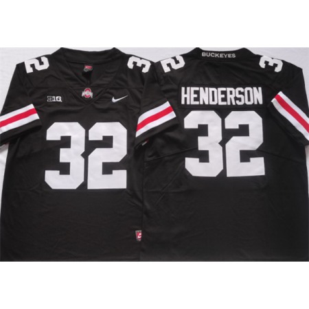 Men's Ohio State Buckeyes #32 HENDERSON Black Stitched Jersey